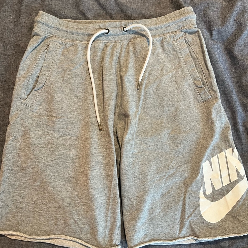 Nike Gray Athletic Sweatshorts with Relaxed Fit - Picture 2 of 4